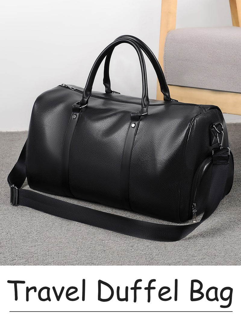 Qiccijoo Qiccijoo Sports Gym Bag Travel Duffel Bag with Shoes Compartment and Wet Pocket for Men Women,40L Weekend Overnight Bag Carry on Bag Sport Gym Tote Bags(Black)  - Image 5