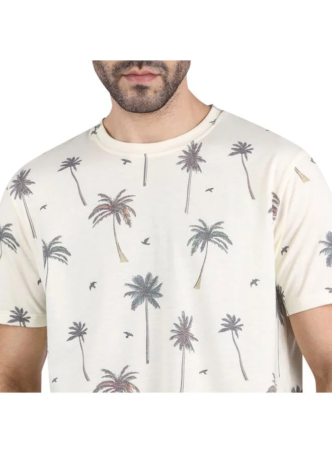 كوب تي شيرت فضفاض مطبوع