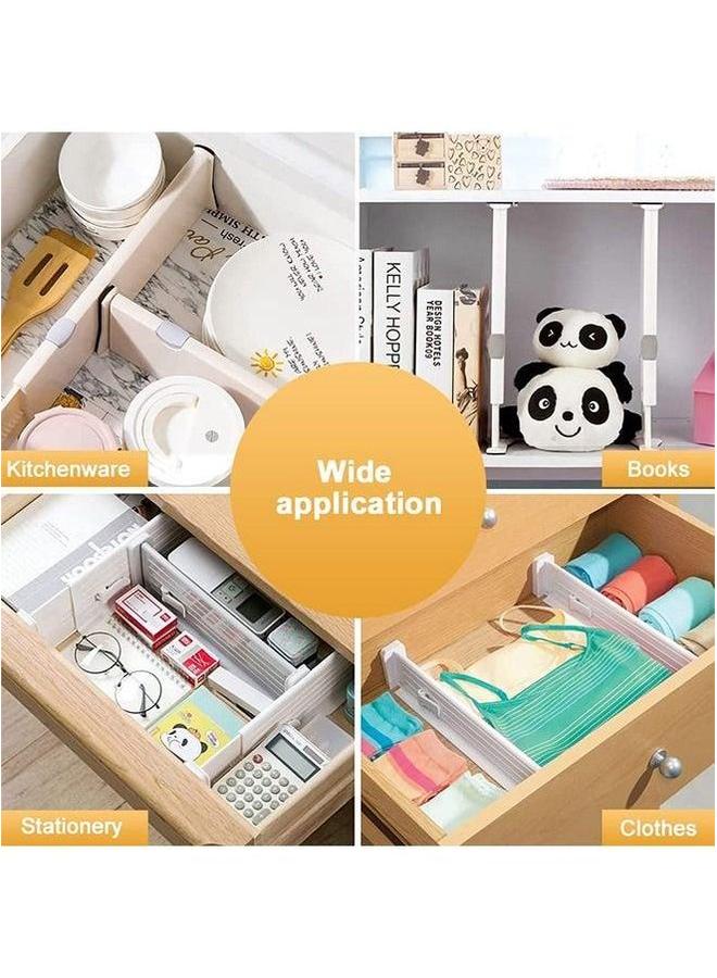 HOMESTAR Drawer Dividers Organizers Expandable Organization Separators, 4 Pack Adjustable Plastic Dresser Divider for Bedroom Kitchen Utensils Closet Baby Office Desk Storage - Image 4