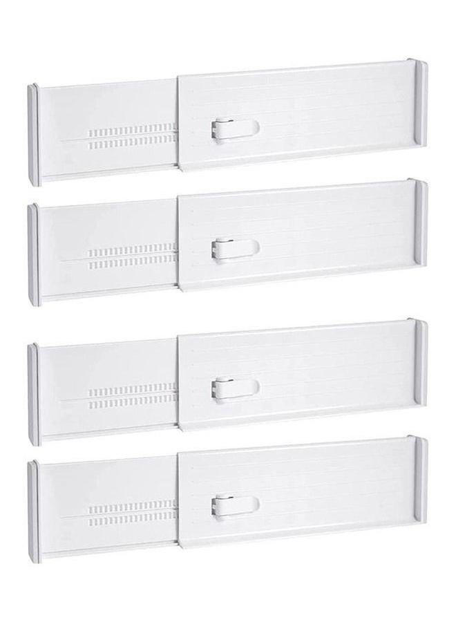 HOMESTAR Drawer Dividers Organizers Expandable Organization Separators, 4 Pack Adjustable Plastic Dresser Divider for Bedroom Kitchen Utensils Closet Baby Office Desk Storage - Image 1
