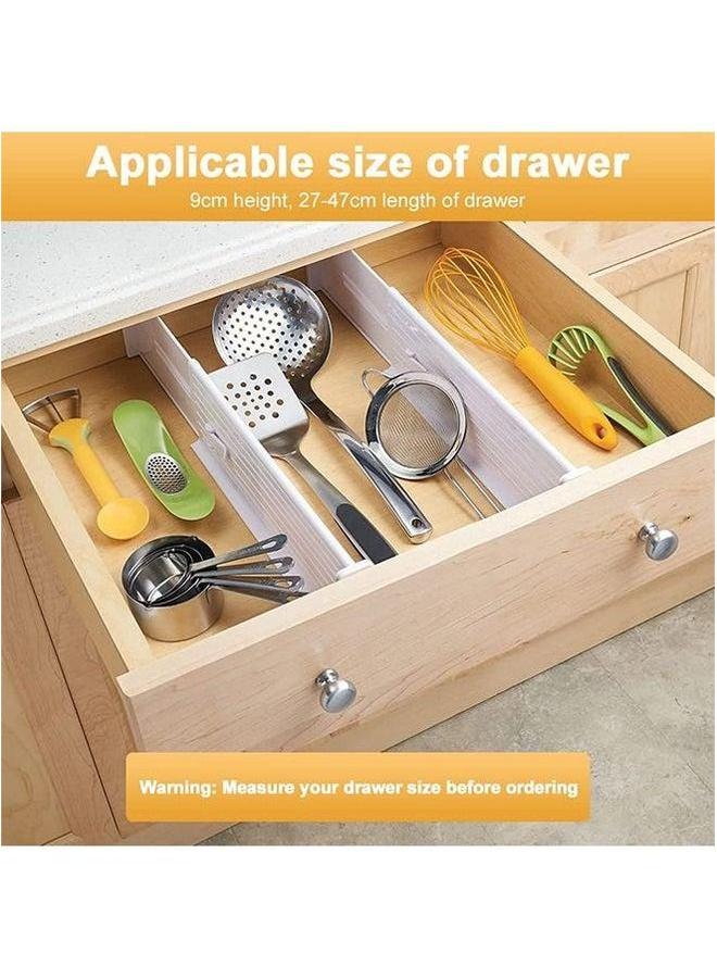 HOMESTAR Drawer Dividers Organizers Expandable Organization Separators, 4 Pack Adjustable Plastic Dresser Divider for Bedroom Kitchen Utensils Closet Baby Office Desk Storage - Image 2
