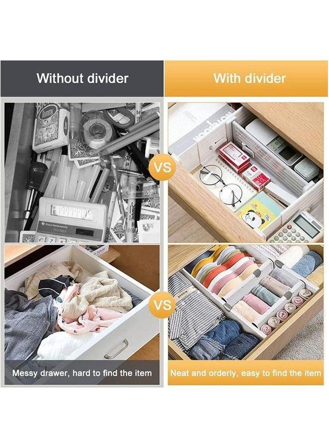 HOMESTAR Drawer Dividers Organizers Expandable Organization Separators, 4 Pack Adjustable Plastic Dresser Divider for Bedroom Kitchen Utensils Closet Baby Office Desk Storage - Image 3