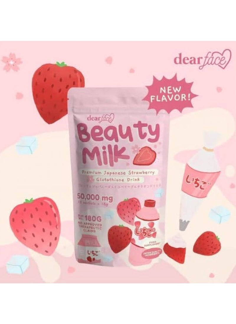 dear face - Beauty Milk Premium Japanese Strawberry Glutathione Drink - Image 1