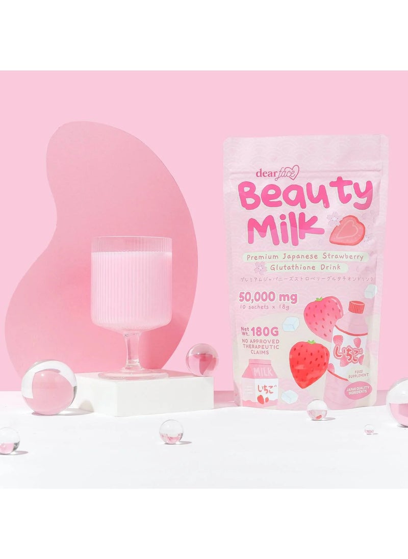 dear face - Beauty Milk Premium Japanese Strawberry Glutathione Drink - Image 1