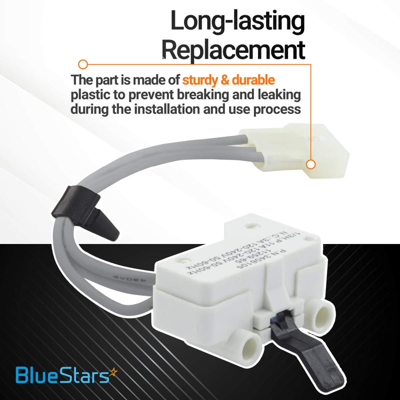 BlueStars Ultra Durable 3406105 Dryer Door Switch - Compatible with Kenmore Whirlpool KitchenAid 11060012000 11060022010 11060232000 3LER5436EQ0 3LGR5436EQ0 7MBPS8843MQ0 - Image 4