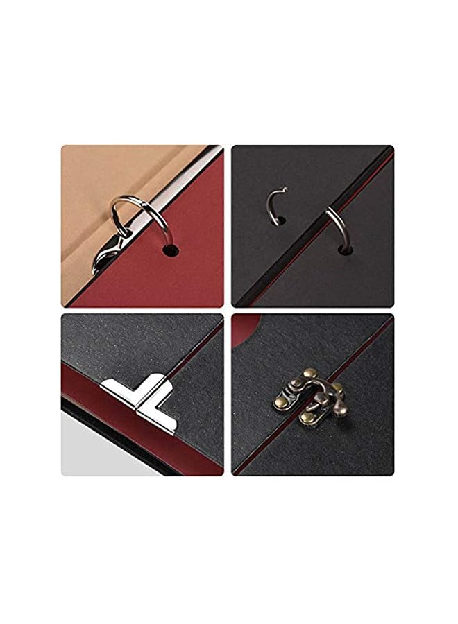 The Bros Photo Albums Scrapbook, DIY Scrap books with Gift Box Personalized Memory Book, Vintage Love Heart 30 Black Pages Wedding Guest Book, Birthday Gift for Women Wife Girls, Black - Image 4