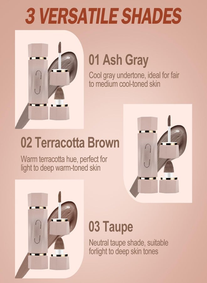 Jutqut Warm Toned Dual-Ended Sculpt Liquid Contour Stick, Long-Lasting Buildable Cream Bronzer with Puff, Lightweight Blendable Sculpt Makeup for Face Contouring, 02 Terracotta Brown - Image 2