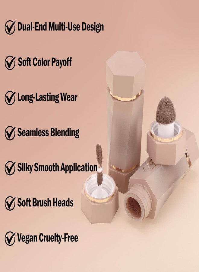 Jutqut Warm Toned Dual-Ended Sculpt Liquid Contour Stick, Long-Lasting Buildable Cream Bronzer with Puff, Lightweight Blendable Sculpt Makeup for Face Contouring, 02 Terracotta Brown - Image 5