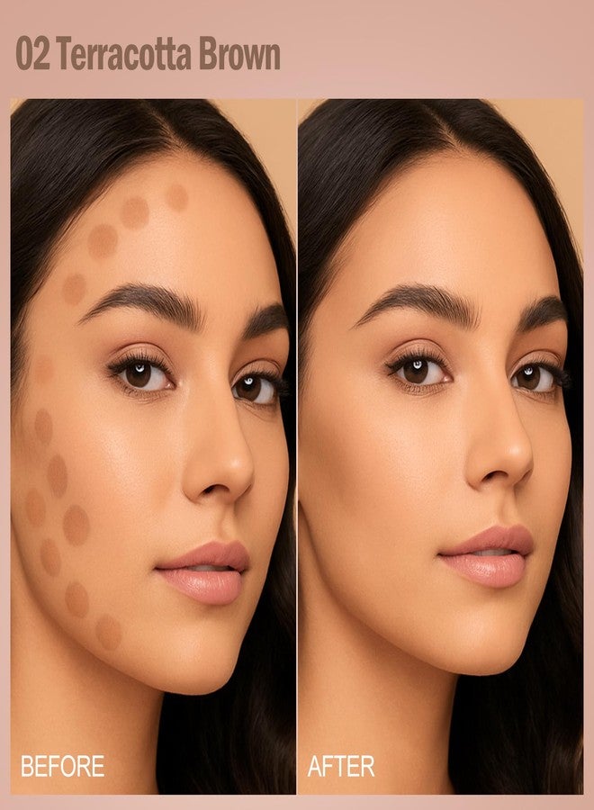 Jutqut Warm Toned Dual-Ended Sculpt Liquid Contour Stick, Long-Lasting Buildable Cream Bronzer with Puff, Lightweight Blendable Sculpt Makeup for Face Contouring, 02 Terracotta Brown - Image 4