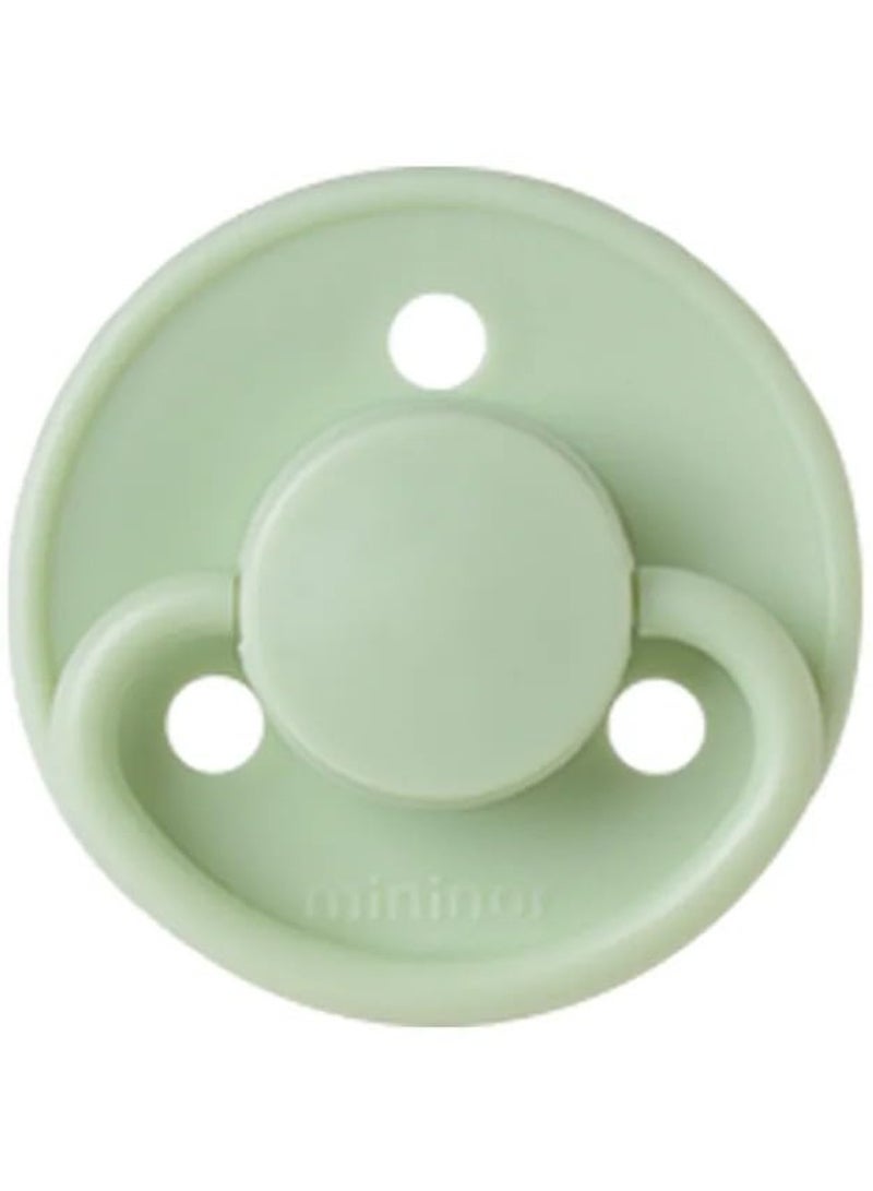Mininor Round Pacifier Latex 6M Gooseberry - Image 1