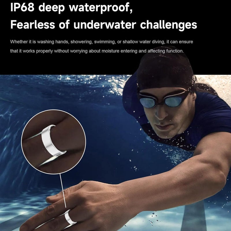 Yunseity Smart Health Ring, IP68 Fitness Tracker Ring, Sleep Tracking Touch Screen Wearable Fitness Tracker Exercise Redord Steps with APP Charging Case for Men Women (11) - Image 2