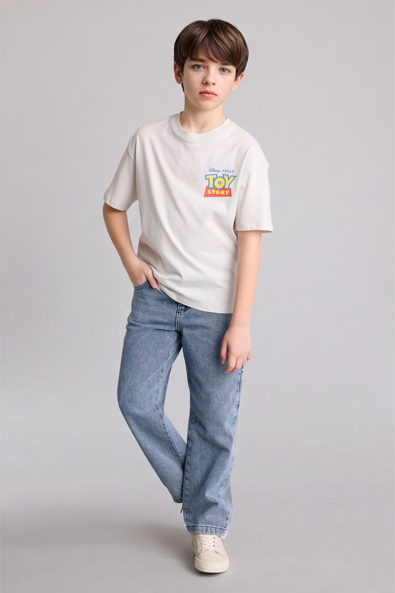 DeFacto Grey Boy Boy Oversize Fit Toy Story Licensed Short Sleeve T-Shirt Casual - Image 2