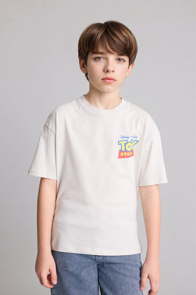 DeFacto Grey Boy Boy Oversize Fit Toy Story Licensed Short Sleeve T-Shirt Casual - Image 3