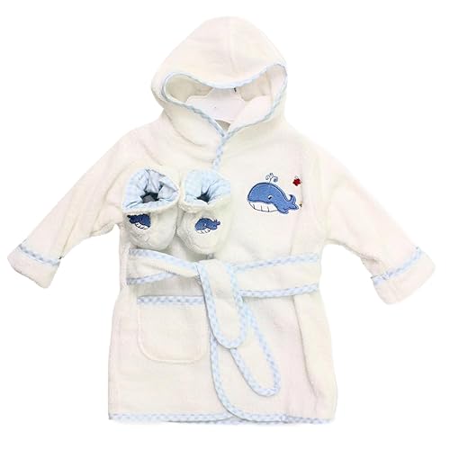 Spasilk 100% Cotton Hooded Terry Bathrobe with Booties — Baby Girl Gifts — Baby Boy Gifts —One Size — Shower Gift - Image 1