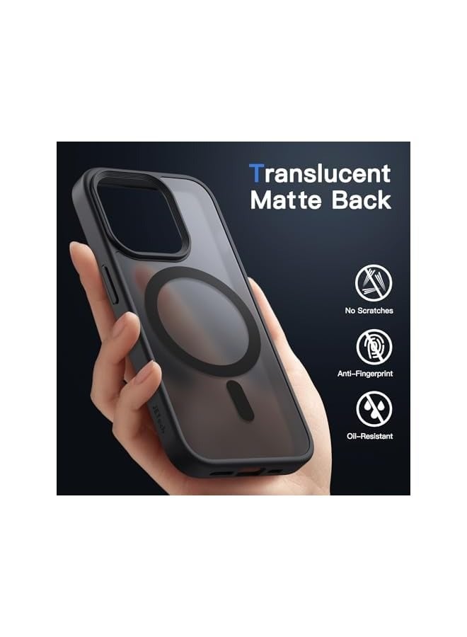 Jetech Magnetic Case for iPhone 15 Pro Max 6.7-Inch Compatible with MagSafe, Translucent Matte Back Slim Shockproof Phone Cover (Black) - Image 4
