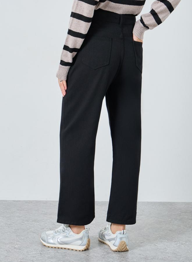 Styli Mid Rise Plain Wide Leg Jeans - Image 4