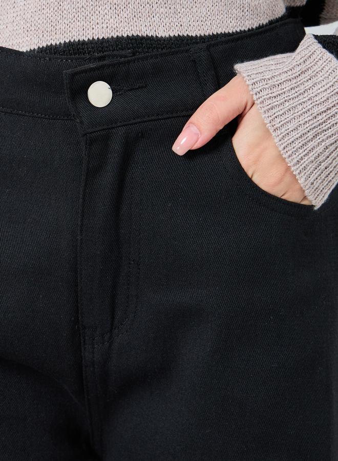 Styli Mid Rise Plain Wide Leg Jeans - Image 3