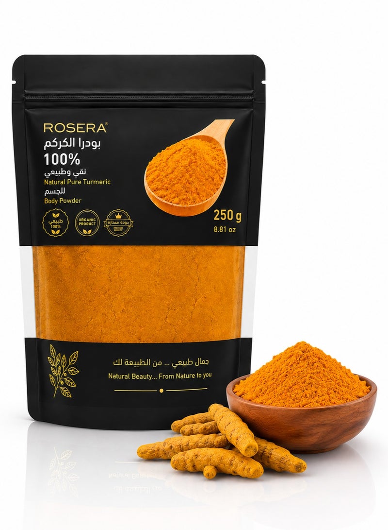 ROSERA Natural 100% Turmeric Body Powder – Pure Turmeric Powder, 250 g - Image 1