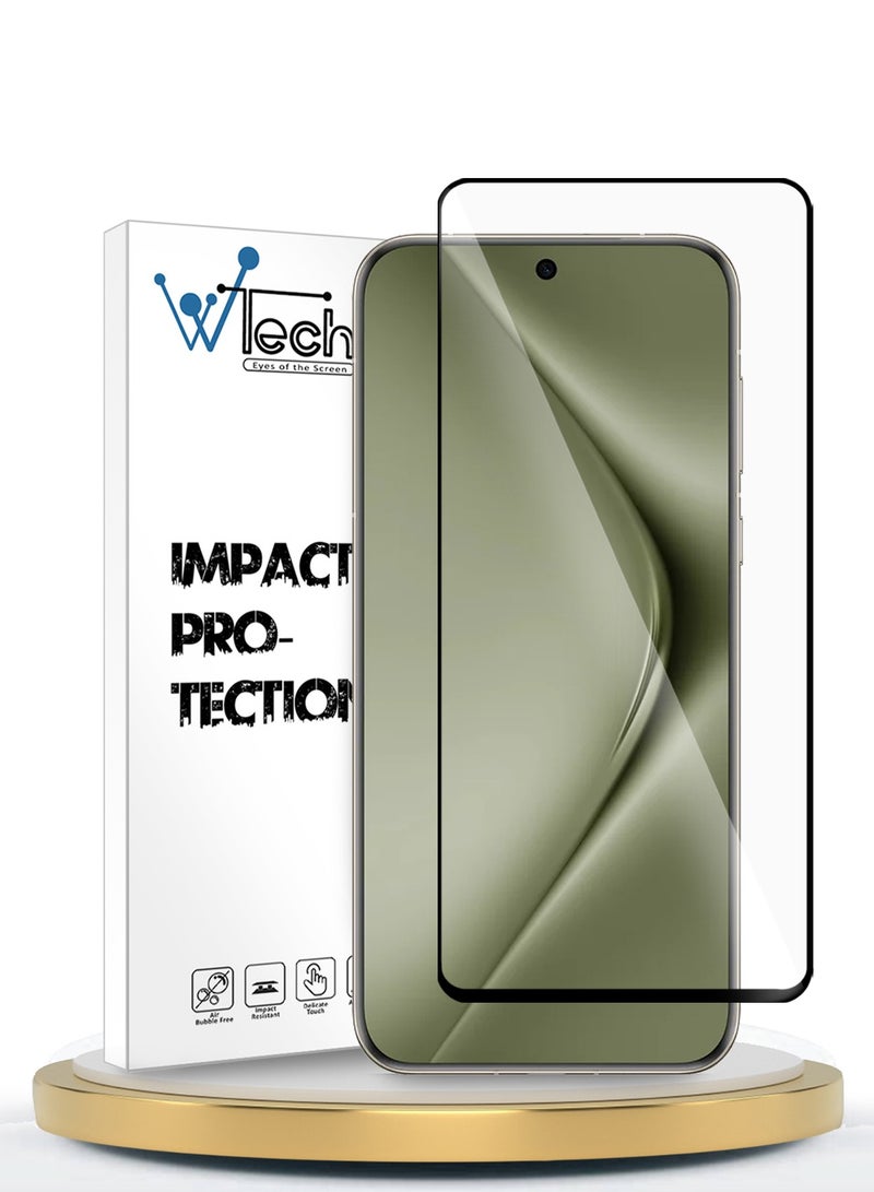 Wtech Huawei Pura 70 Ultra 5G 2024 Premium E2E Full Glue Full Cover Tempered Glass Screen Protector (MSGECN) - Clear/Black - Image 1