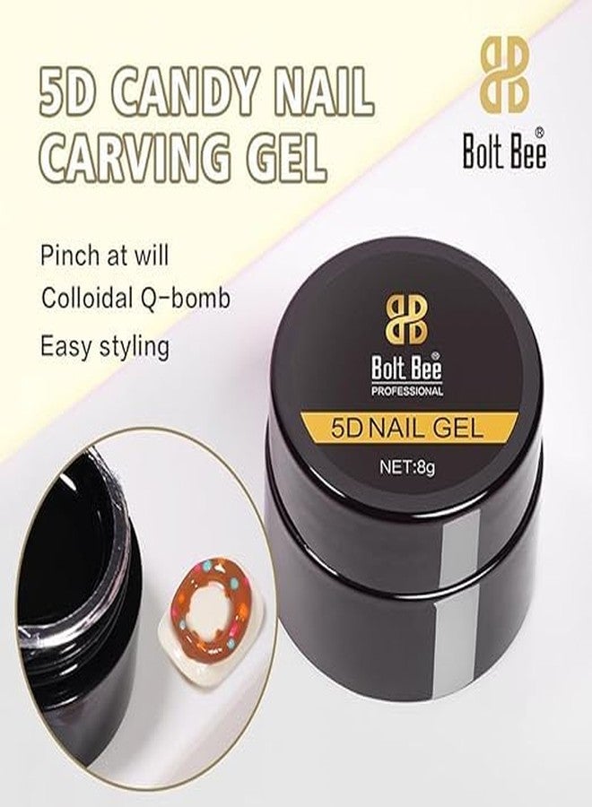Bolt Bee 5D Sculpting Gel for Nail Art - Clear 8g Hard Builder Gel for Nail Extension, Carving & Embossing | Non-Sticky Texture, 5D Pattern Design Gel - Professional & DIY Use - Image 2