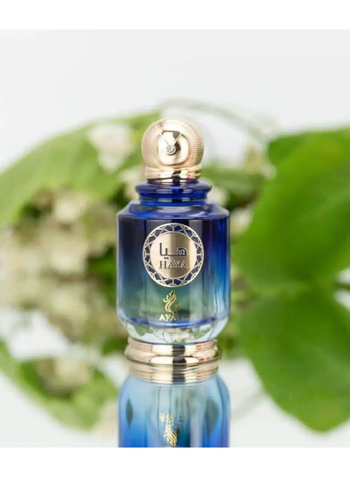 Ayat Perfumes عطر هيا من آيات 100 مل – فلفل وردي، ياسمين، أيريس، مسك وفانيليا – عطر زهري خشبي طويل الأمد للنساء - Image 3