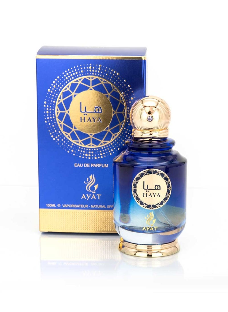 Ayat Perfumes عطر هيا من آيات 100 مل – فلفل وردي، ياسمين، أيريس، مسك وفانيليا – عطر زهري خشبي طويل الأمد للنساء - Image 2