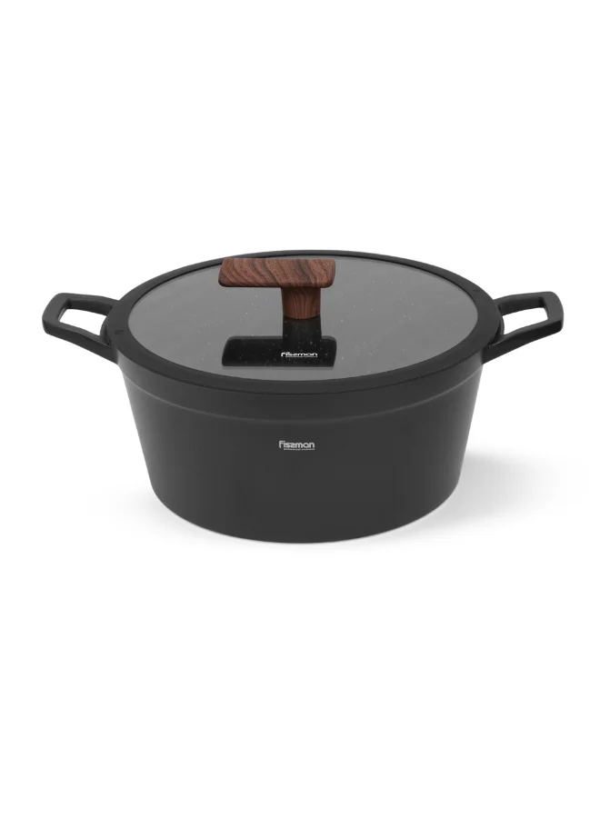 فيسمان Fissman Stockpot Filomena Series 28cm/5.7LTR with Glass Lid with Cast Aluminum and Non-stick Coating