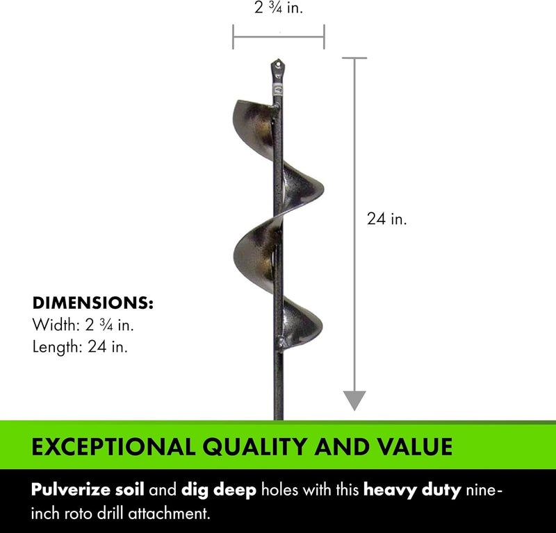 Yard Butler Roto Planter 24” Garden Digging Auger Drill Bit, IRP-3 - Digging Tool for Effortless Bulb Planting - Multi-Use Drill - Heavy-Duty Garden Tool - Power-Coated Steel - Rust-Resistant - Image 5