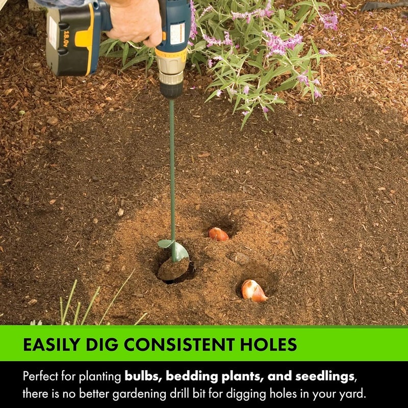 Yard Butler Roto Planter 24” Garden Digging Auger Drill Bit, IRP-3 - Digging Tool for Effortless Bulb Planting - Multi-Use Drill - Heavy-Duty Garden Tool - Power-Coated Steel - Rust-Resistant - Image 2