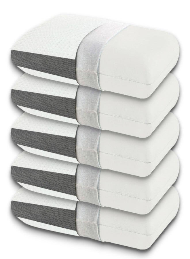 CUSHIO® Orthopedic Memory Foam Pillow Size 24" x 16" x 3" (Set of 5) | Cervical Pillow | Neck & Shoulder Pain Relief | Ultimate Comfort for Restful Sleep | Free Pillow Cover | White & Grey - Image 1