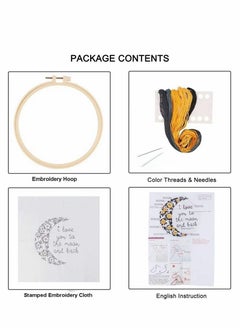 Excefore Embroidery Kit for Beginners Cross Stitch Kits DIY Stamped Embroidery Starters Set with Floral Pattern Instructions Embroidery Hoop and Color Threads for Adults Kids Beginners Wall Decor  - Image 2