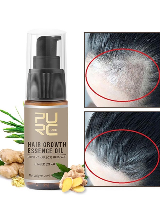 PURC Hair Growth Essence Oil For Hair Fall Hair Regrowth & Scalp Treatment Ginger Essential Oil Supports Healthy Hair Thinning Treatment Hair Growth Oil for Women & Men 20ml - Image 1