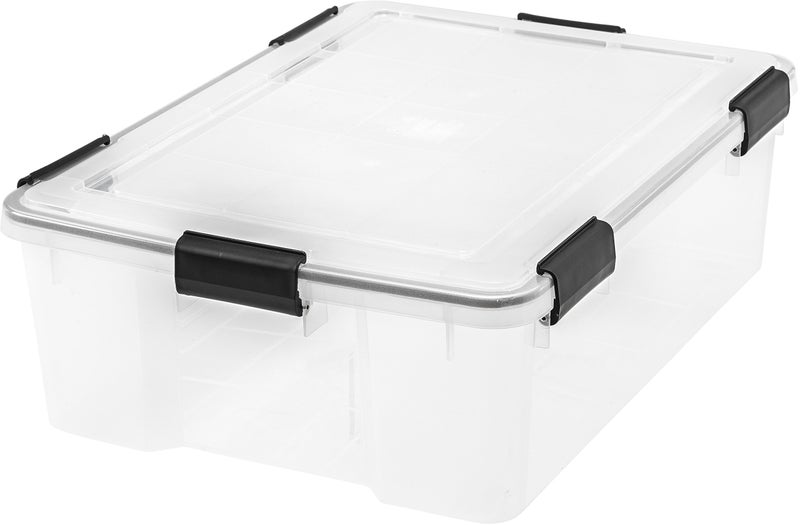 IRIS 412 Quart WeatherPro Storage Container Box Bin with Seal Latching Lid Clear