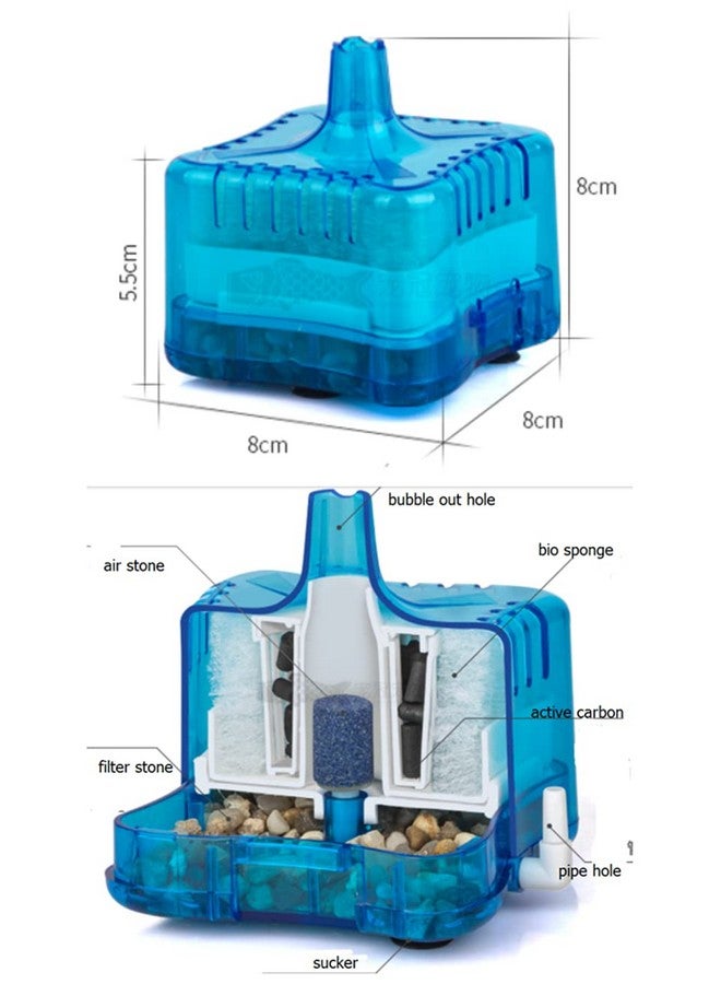 فلتر إسفنجي صغير مع وسائط ترشيح وحجر هواء، مناسب لأسماك البيتا وأحواض الأسماك الصغيرة | لون عشوائي (مضخة الهواء غير متضمنة) من Petzlifeworld - Image 5