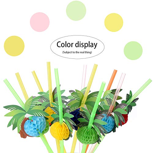 ALINK 50 Coconut Tree Drinking Straws, Hawaiian Beach Cocktail Luau Party Decorations Supplies - Image 3