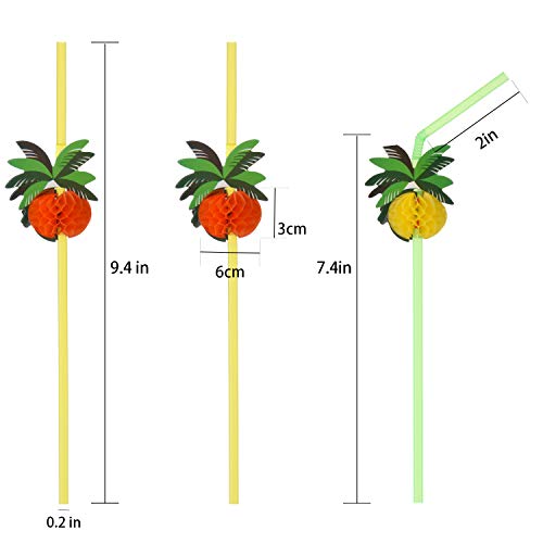 ALINK 50 Coconut Tree Drinking Straws, Hawaiian Beach Cocktail Luau Party Decorations Supplies - Image 2