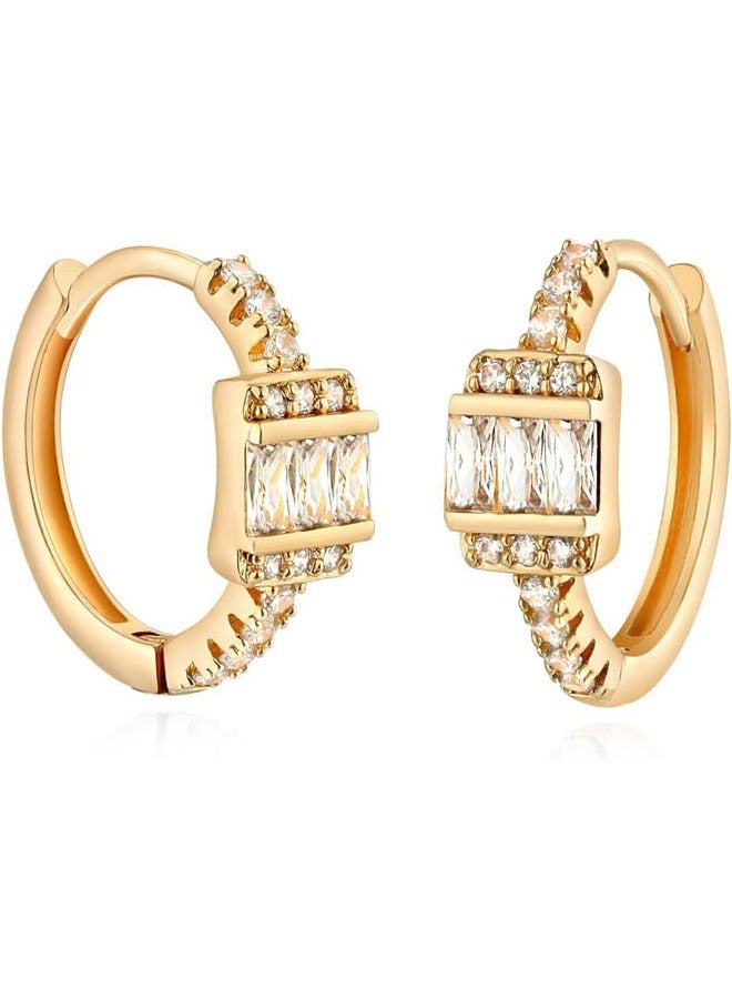 MEVECCO Women Huggie Earrings Gold Hoop Sleeper 14K Gold Filled Small Simple Handmade Hypoallergenic Everyday Jewelry - Image 1