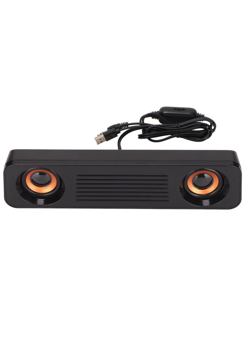 SYOSI شريط صوت سلكي، شريط صوت تلفزيوني مع مضخم صوت، مكبر صوت سطح مكتب ستيريو USB HiFi 360 درجة، نظام صوت محيطي للسينما المنزلية، لجهاز عرض الألعاب التليفزيونية - Image 1