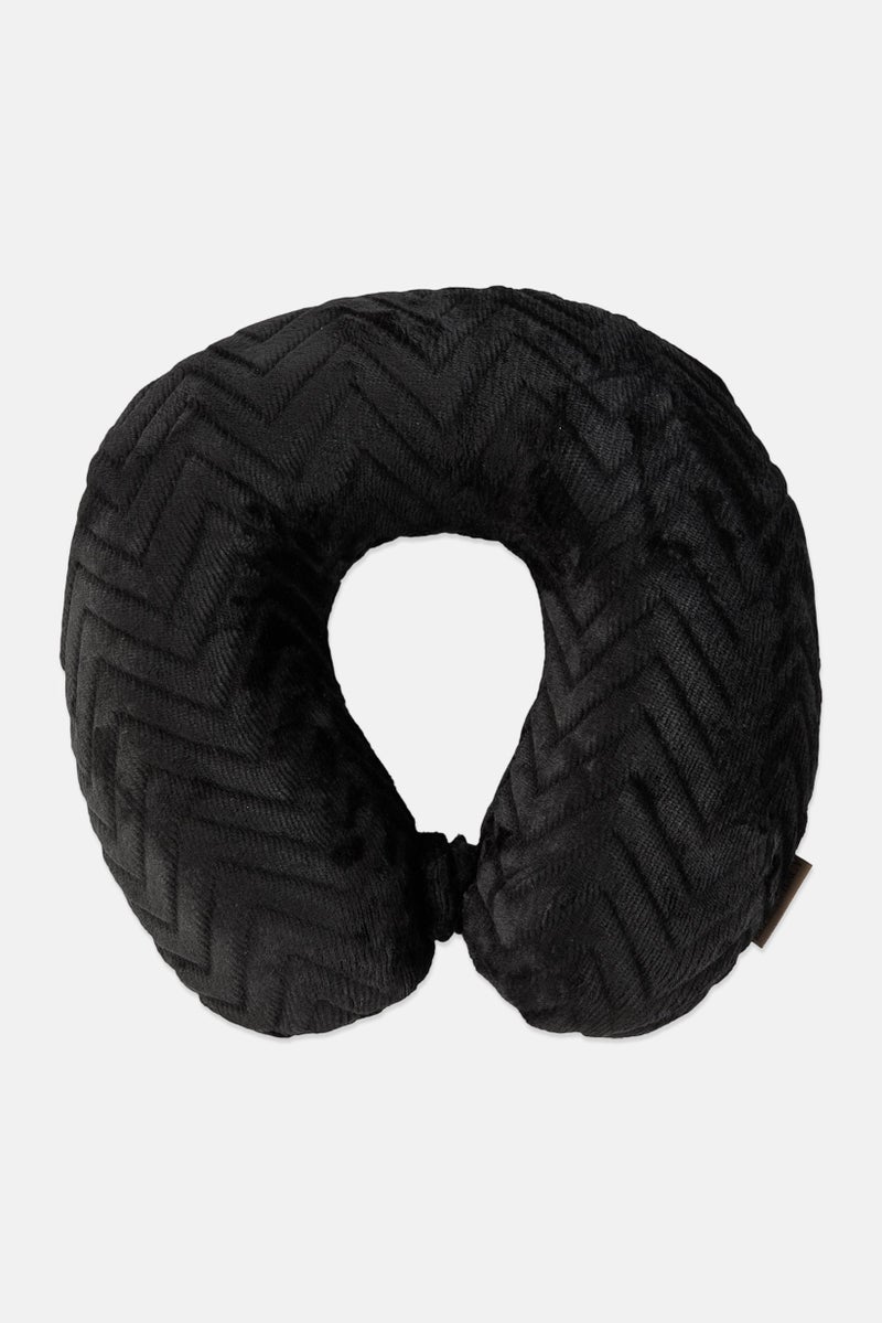 ELLEN TRACY Embossed Therapeutic Travel Pillow, Black - Image 1