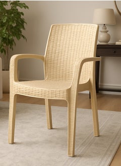 ALMUFARREJ Set of 2 sturdy plastic chairs for dining room, living room, kitchen and outdoor areas 