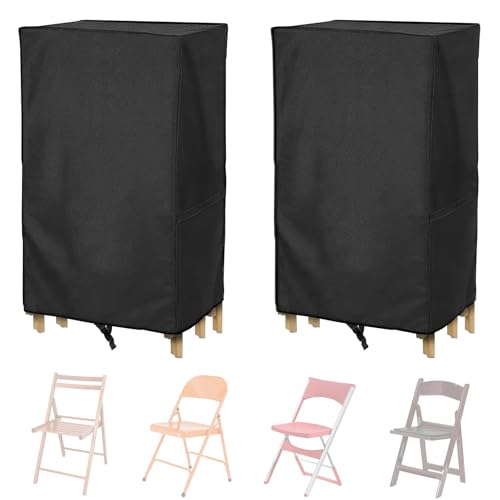 AKEfit Folding Chair Storage Bag for 2 Pack600D Heavy Duty Waterproof for Plastic and Wooden Folding Chairs 20L x 12W x 39HBlack - Image 1