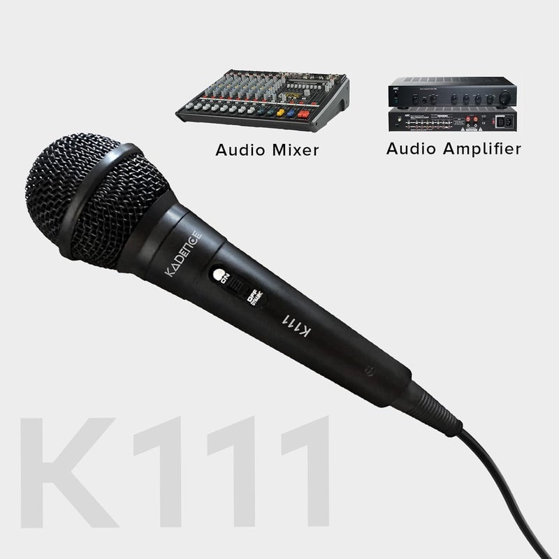 Kadence K111 Wired Dynamic Microphone | Cardioid Mic with 10FT Cable & 6.3mm Jack for Singing, Karaoke & Live Performance - Image 3