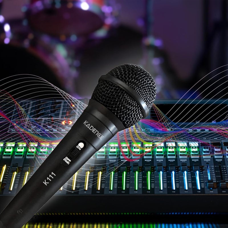 Kadence K111 Wired Dynamic Microphone | Cardioid Mic with 10FT Cable & 6.3mm Jack for Singing, Karaoke & Live Performance - Image 2