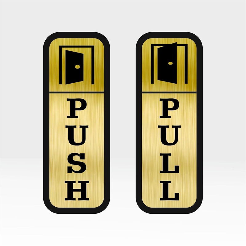 Zouple PUSH PULL Door Sign, 6 Inch, Acrylic, Self-Adhesive - Image 1