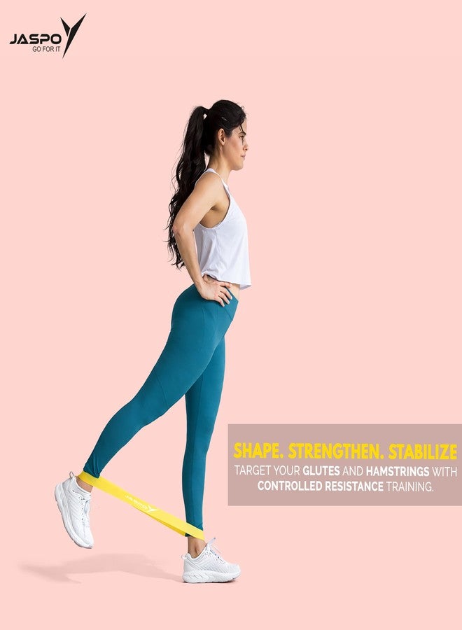جاسبو مجموعة أربطة مقاومة JASPO Ultra Flex مكونة من 5 قطع - أربطة تمارين لاتكس صغيرة الحلقات لتمارين المؤخرة والوركين والأرداف والساقين | أربطة مطاطية لليوغا والبيلاتس والسكوات وتمارين القوة وصالة الألعاب الرياضية المنزلية | متعددة الألوان - Image 4