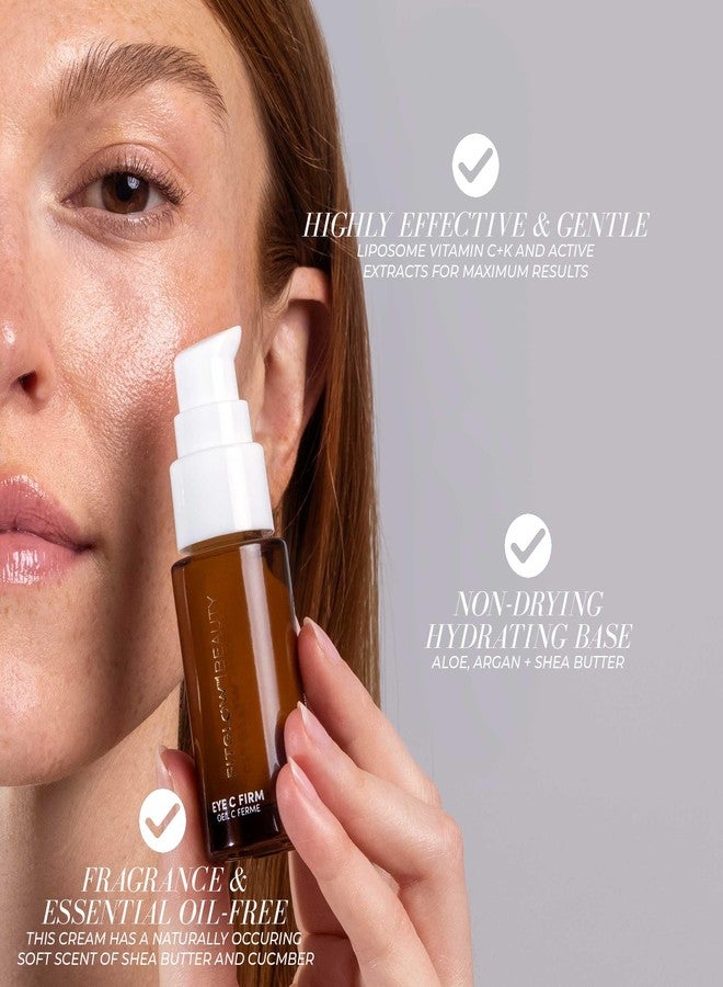 Fitglow Beauty | Eye C Firm Anti Aging, Firming & Hydrating Eye Cream | Reduce Wrinkles, Fine Lines, Dark Circles & Puffiness | Vitamin C + K, Caffeine, Hyaluronic & Botanical Extracts | Clean Beauty - Image 2