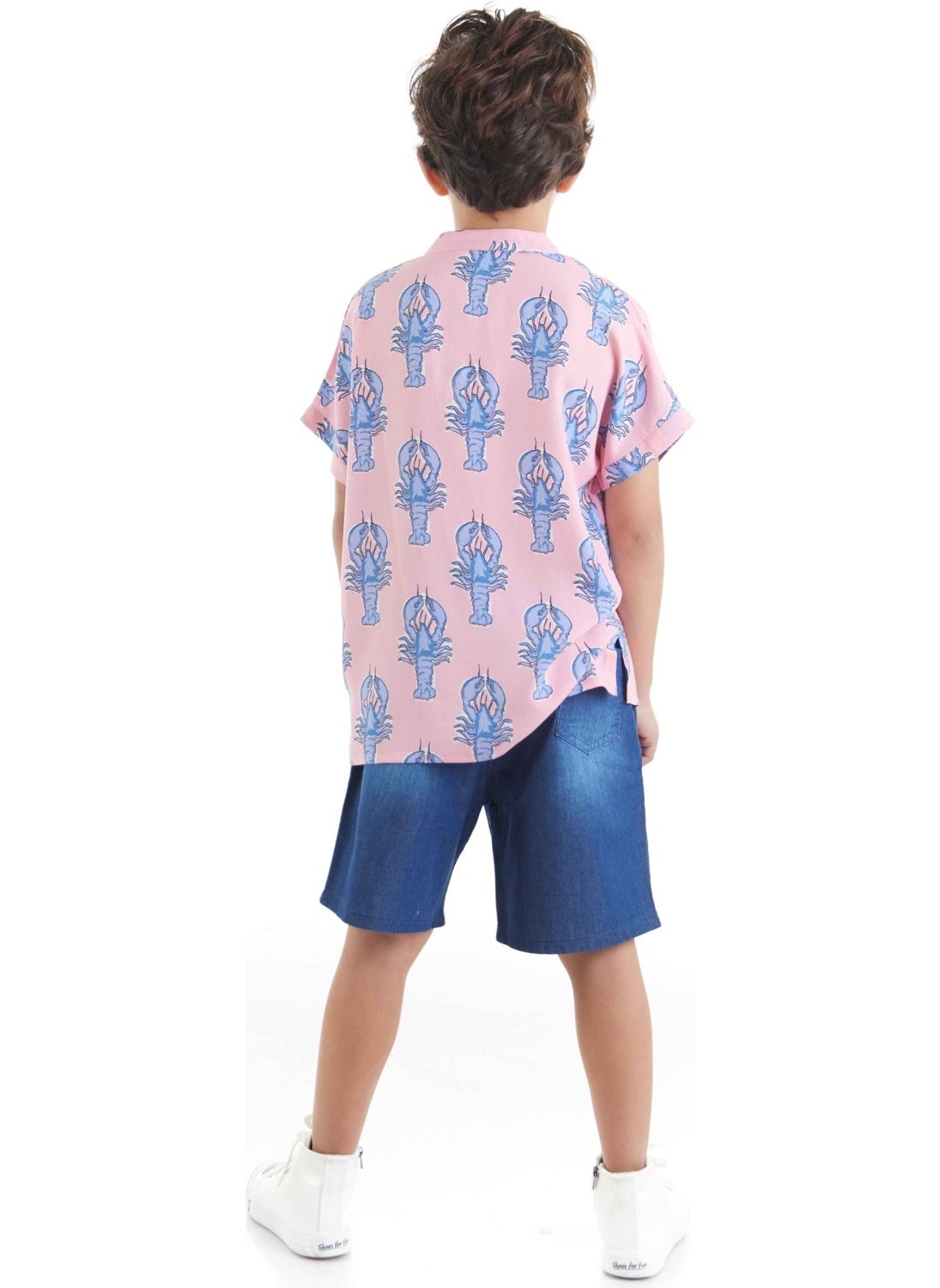 Mshb&G Lobster Boy Pink Short Sleeve Summer Shirt  - Image 2