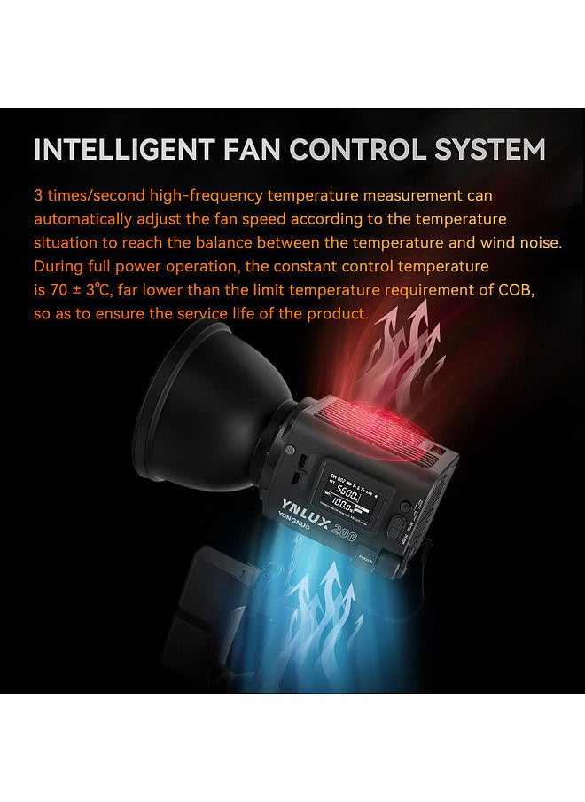 YONGNUO YONGNUO YNLUX200 Handheld LED Video Light 200W High Power Photography Light 5600K Color Temperature  - Image 5