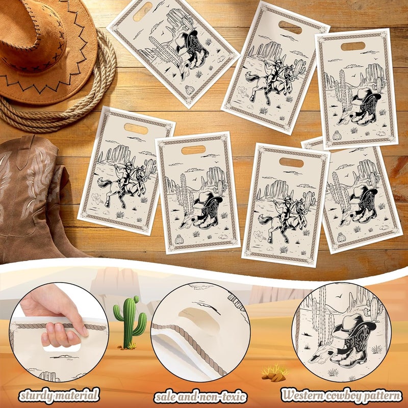K1tpde Western Cowboy Goodies Bags - 50PCS First Rodeo Bachelorette Party Favor Gift Bags Bulk with Handle for Kids, Cowboy Ranch Western Birthday Party Decoration Wild West Baby Shower Supplies - Image 3