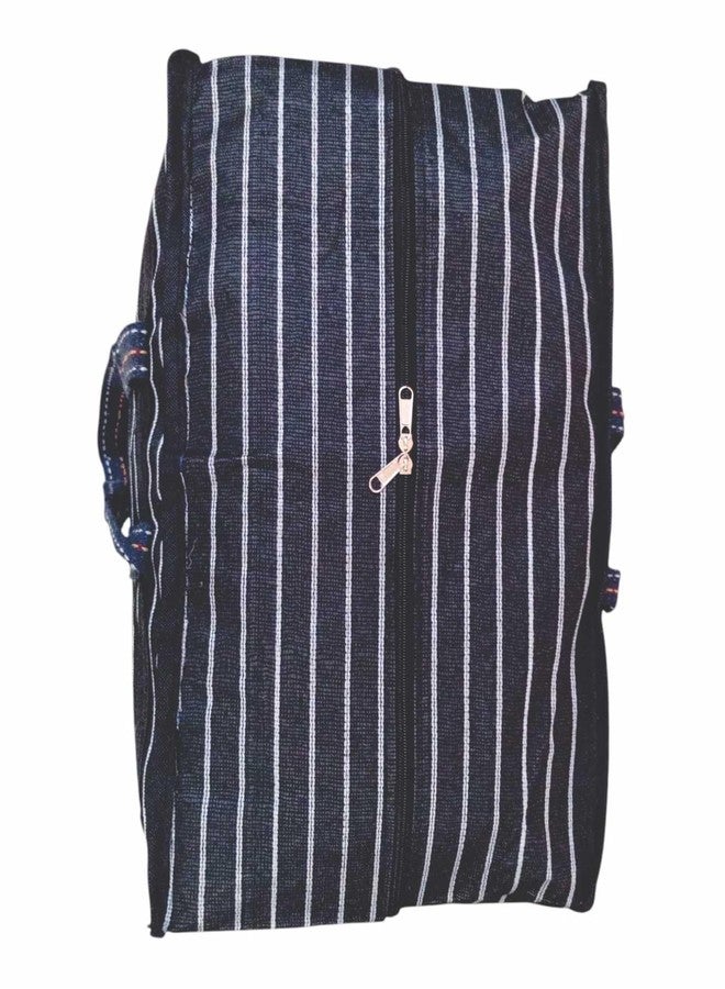 Dira Large Canvas Storage Bag with Zipper & Handles | Premium Clothes Hanger Set of 12 Plastic Lightweight Hanger | Perfect for Clothes Storage, Closet Use & Wardrobe Organization (Pack of 2) Black - Image 3